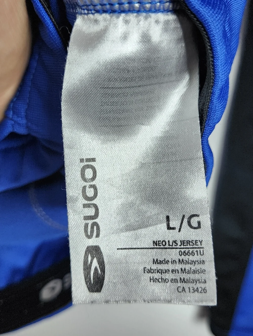 Sugoi Neo Jersey Full Zip Long Sleeve Cycling Jacket Mens L Blue Black